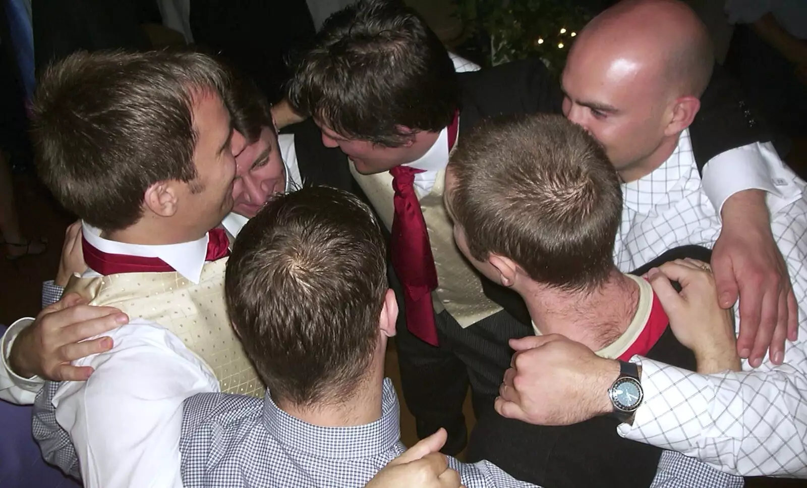 There's some sort of male bonding going on, from Genaya's Wedding Reception, near Badwell Ash, Suffolk - 20th May 2001