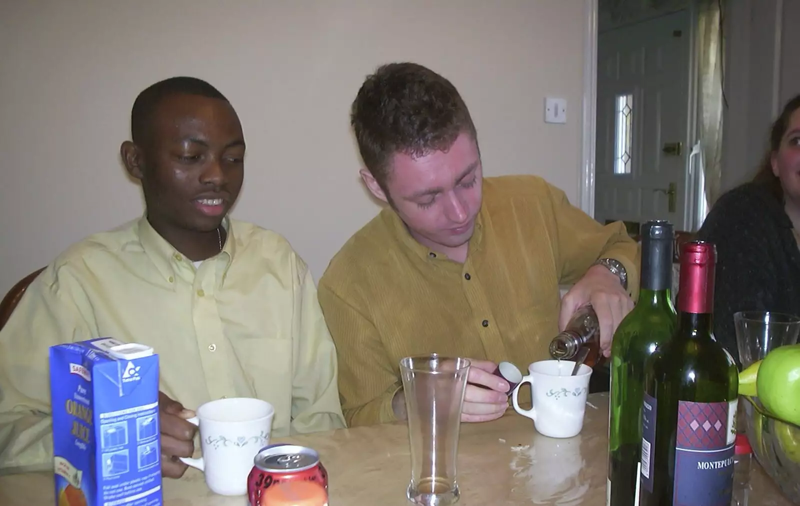 Nick adds a bit of brandy, from A BSCC Barbeque and Bill's 3G Lab Party, Papworth Everard, Cambridgeshire - 1st June 2001