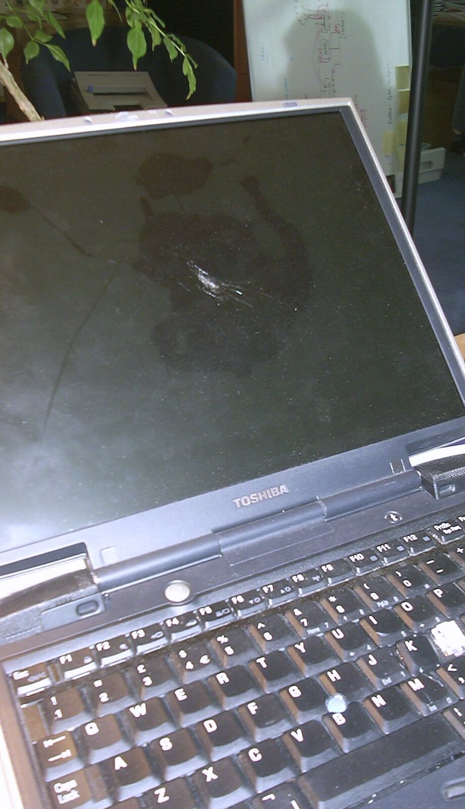 Someone's trashed their laptop from A BSCC Barbeque and Bill's 3G Lab Party, Papworth Everard, Cambridgeshire - 1st June 2001