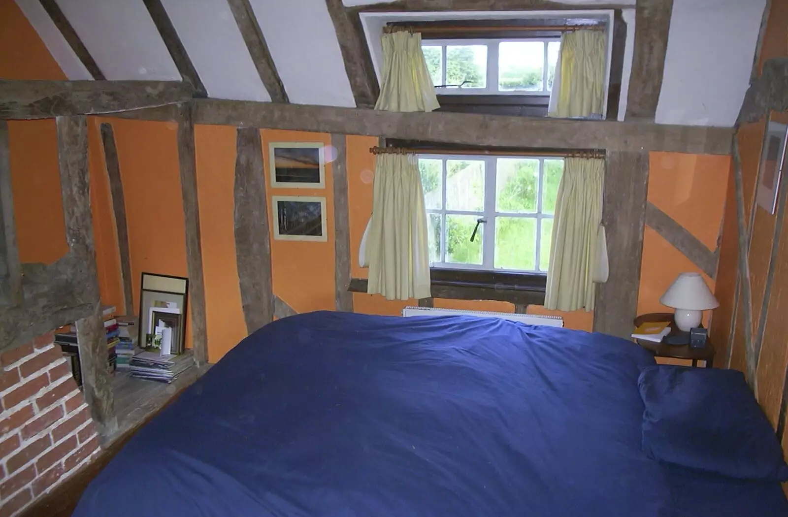 Bright orange paint on the bedroom walls, from June Randomness, Brome, Suffolk - 15th June 2001