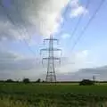 Electricity pylons stride across the land, June Randomness, Brome, Suffolk - 15th June 2001