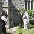 Phil and Lisa pose for photos, Phil and Lisa's Wedding, Woolverston Hall, Ipswich, Suffolk - 1st July 2001