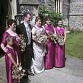 The bridesmaids pose for a photo, Phil and Lisa's Wedding, Woolverston Hall, Ipswich, Suffolk - 1st July 2001
