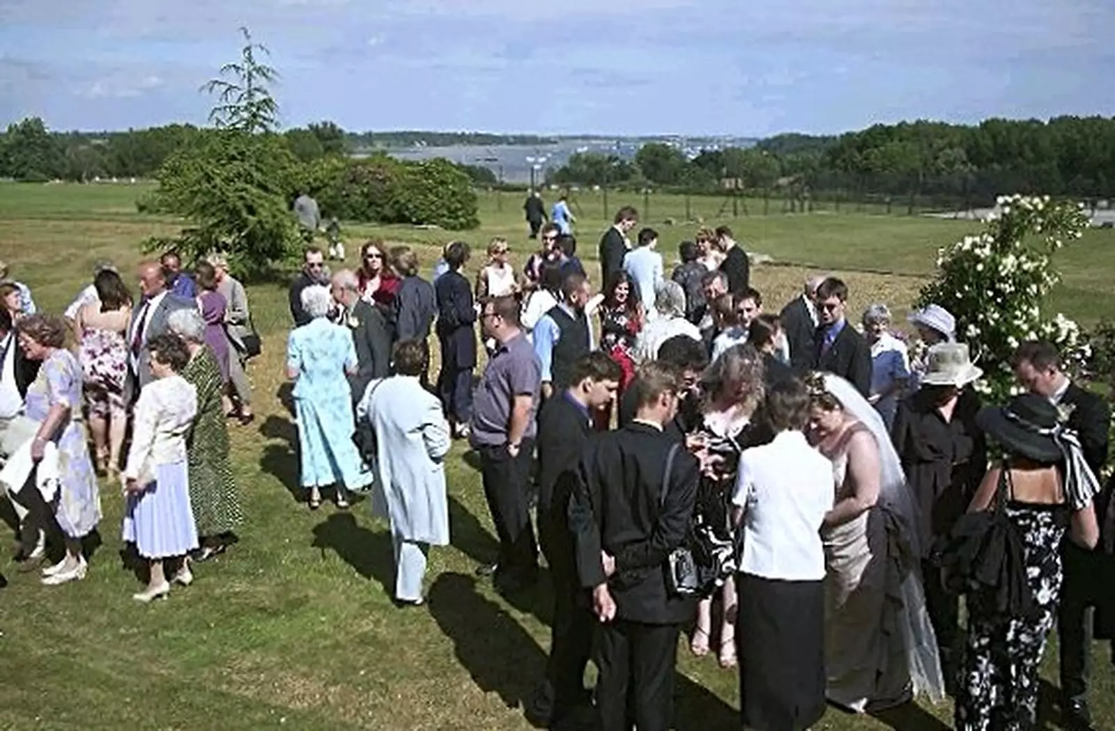 Out in the garden, on the Orwell, from Phil and Lisa's Wedding, Woolverston Hall, Ipswich, Suffolk - 1st July 2001