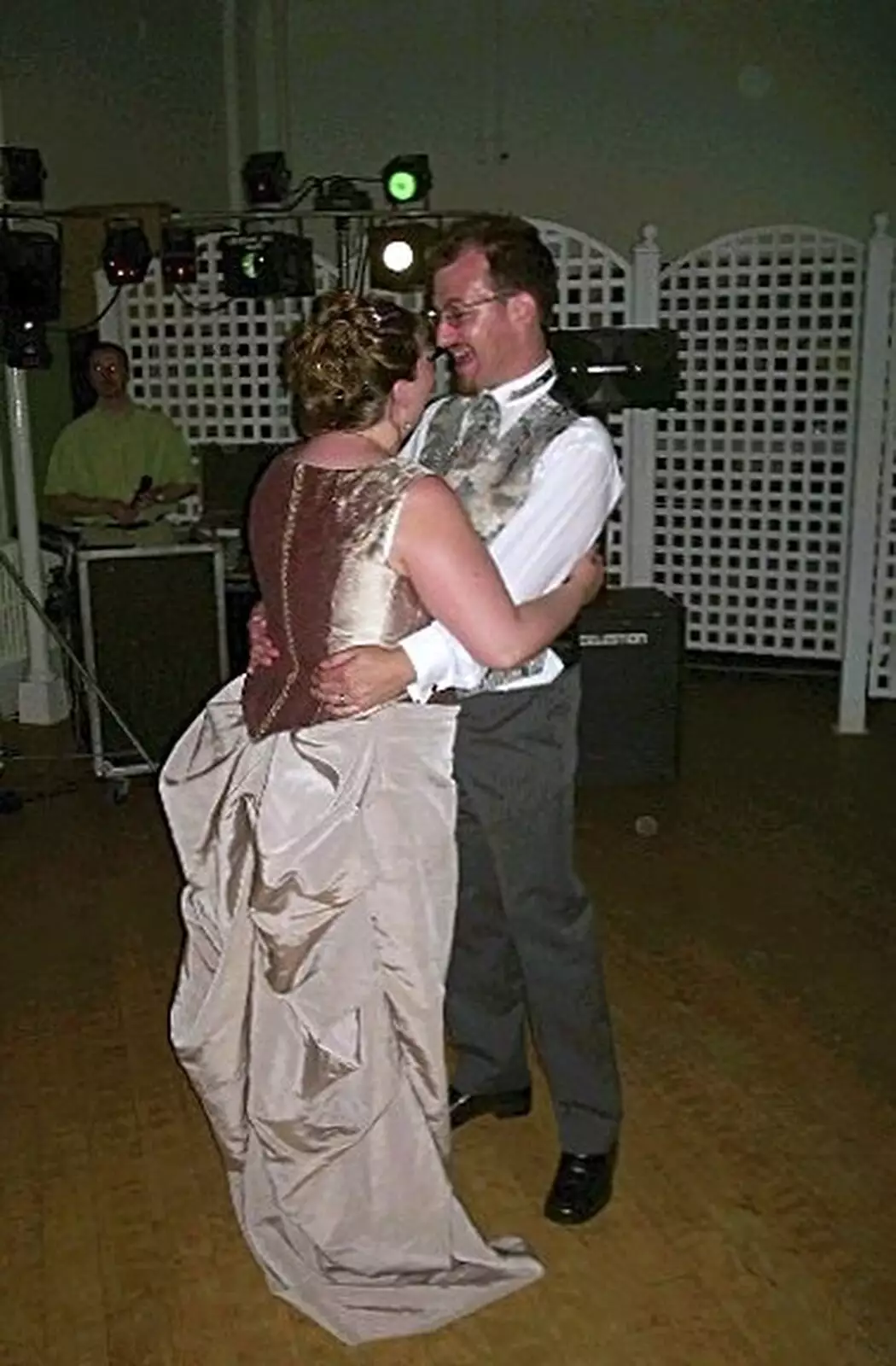 The married couple do the first dance, from Phil and Lisa's Wedding, Woolverston Hall, Ipswich, Suffolk - 1st July 2001