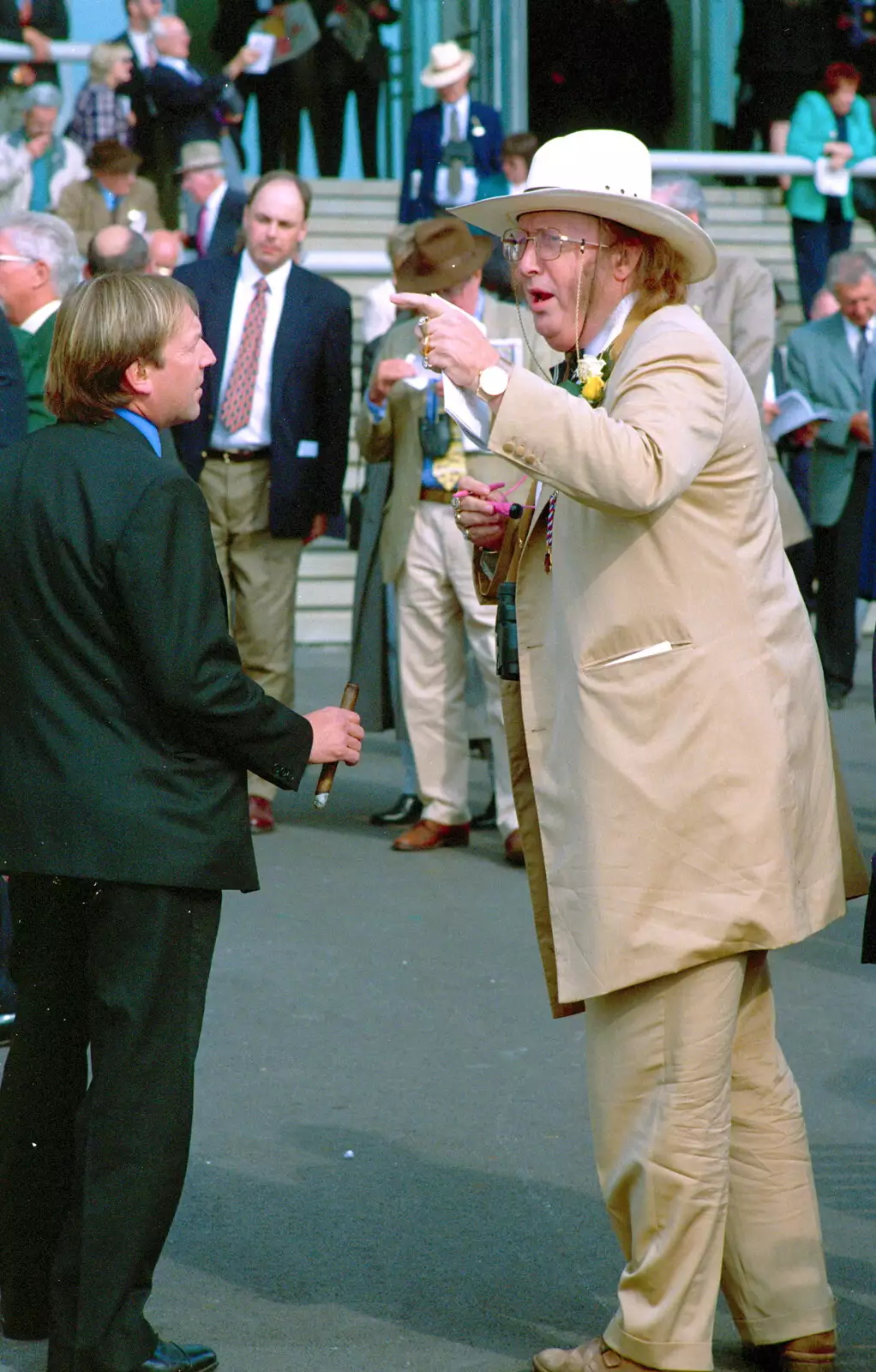 John McCrirrick in action, from 3G Lab Goes to the Races, Newmarket, Suffolk - 15th July 2001