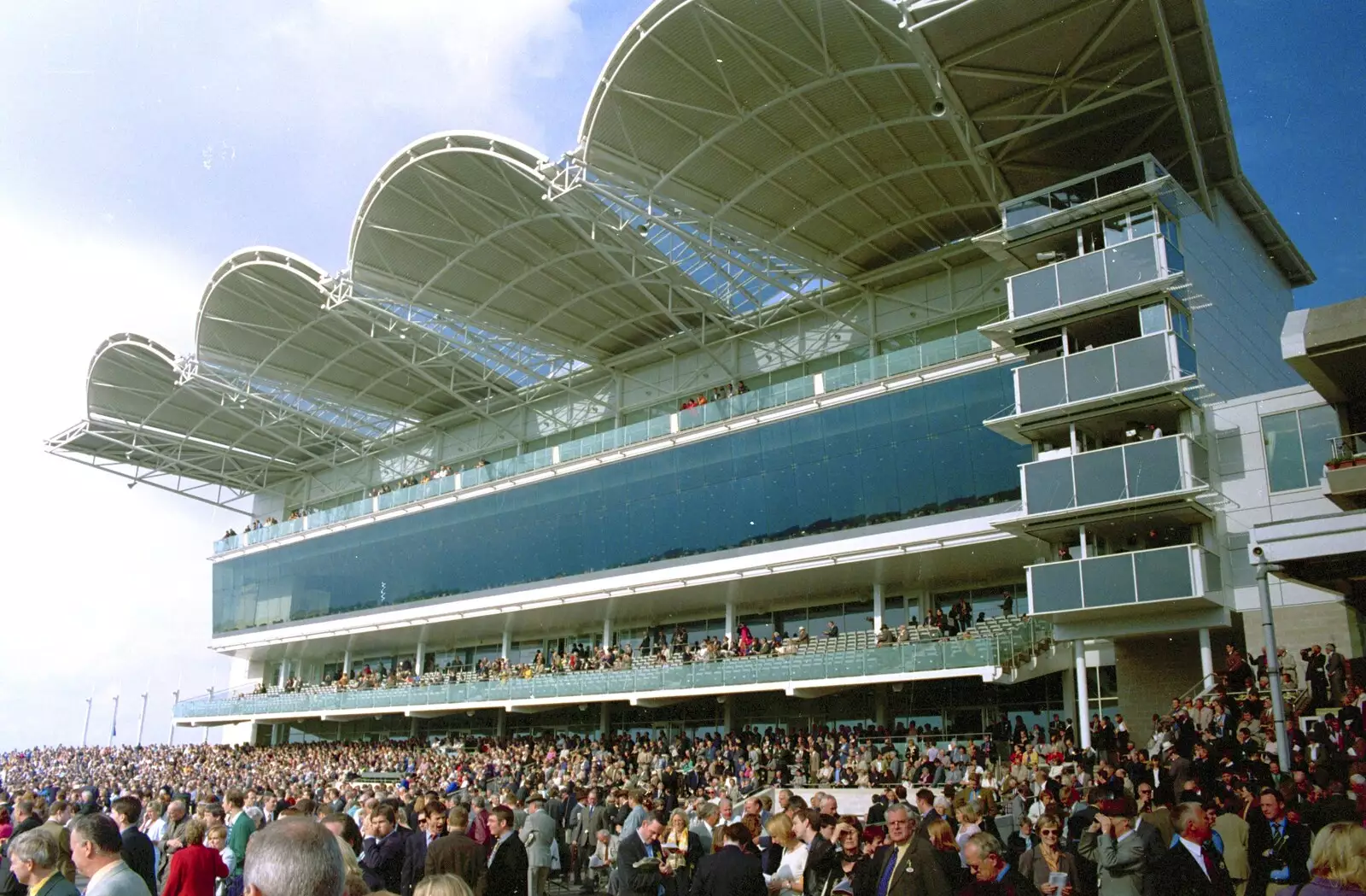 Newmarket and the Rowley Mile stands, from 3G Lab Goes to the Races, Newmarket, Suffolk - 15th July 2001