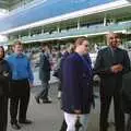 Adrian, Alex, Phil and the back of Michelle, 3G Lab Goes to the Races, Newmarket, Suffolk - 15th July 2001