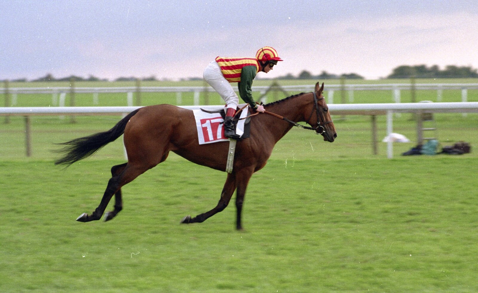 A tripey jockey on horse 17 from 3G Lab Goes to the Races, Newmarket, Suffolk - 15th July 2001