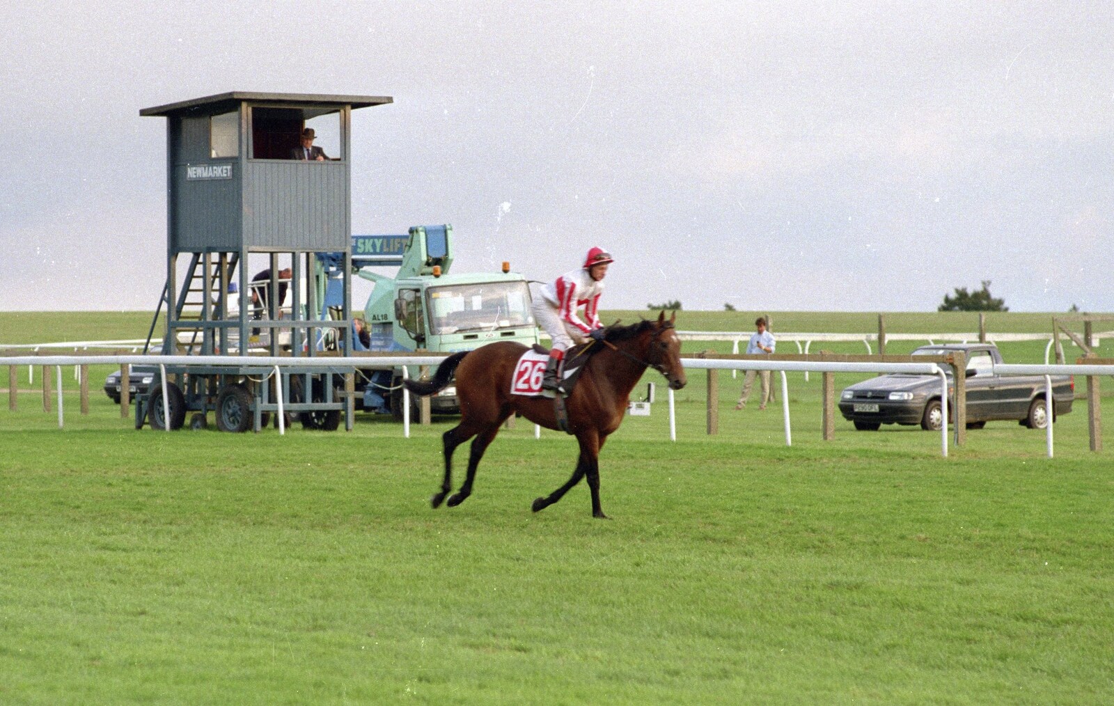 Horse 26 trots past the starter's box from 3G Lab Goes to the Races, Newmarket, Suffolk - 15th July 2001