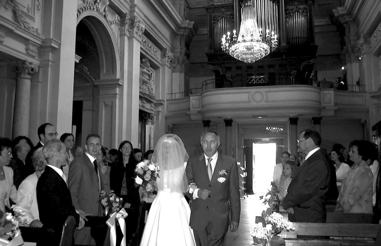 Bruno walks Elisa up the aisle, from Elisa and Luigi's Wedding, Carouge, Geneva, Switzerland - 20th July 2001