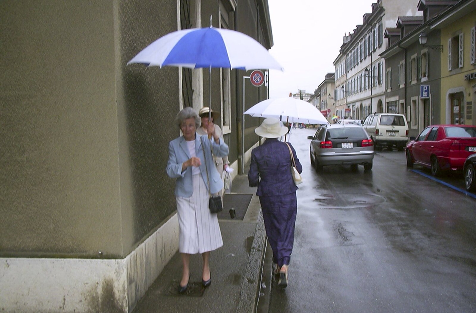 Grandmother with an overside umbrella from Elisa and Luigi's Wedding, Carouge, Geneva, Switzerland - 20th July 2001