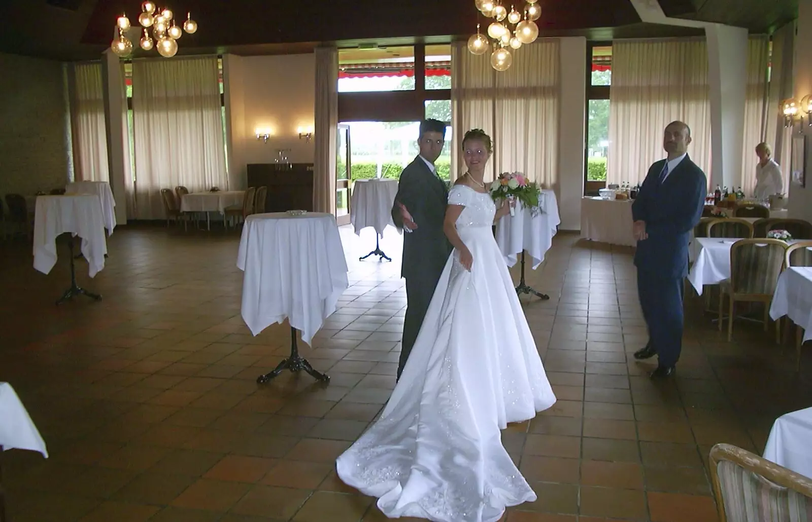 The dress and train, from Elisa and Luigi's Wedding, Carouge, Geneva, Switzerland - 20th July 2001