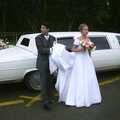 Theres a photoshoot by the bridal limo, Elisa and Luigi's Wedding, Carouge, Geneva, Switzerland - 20th July 2001