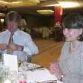 Neil and Caroline take their seats, Elisa and Luigi's Wedding, Carouge, Geneva, Switzerland - 20th July 2001