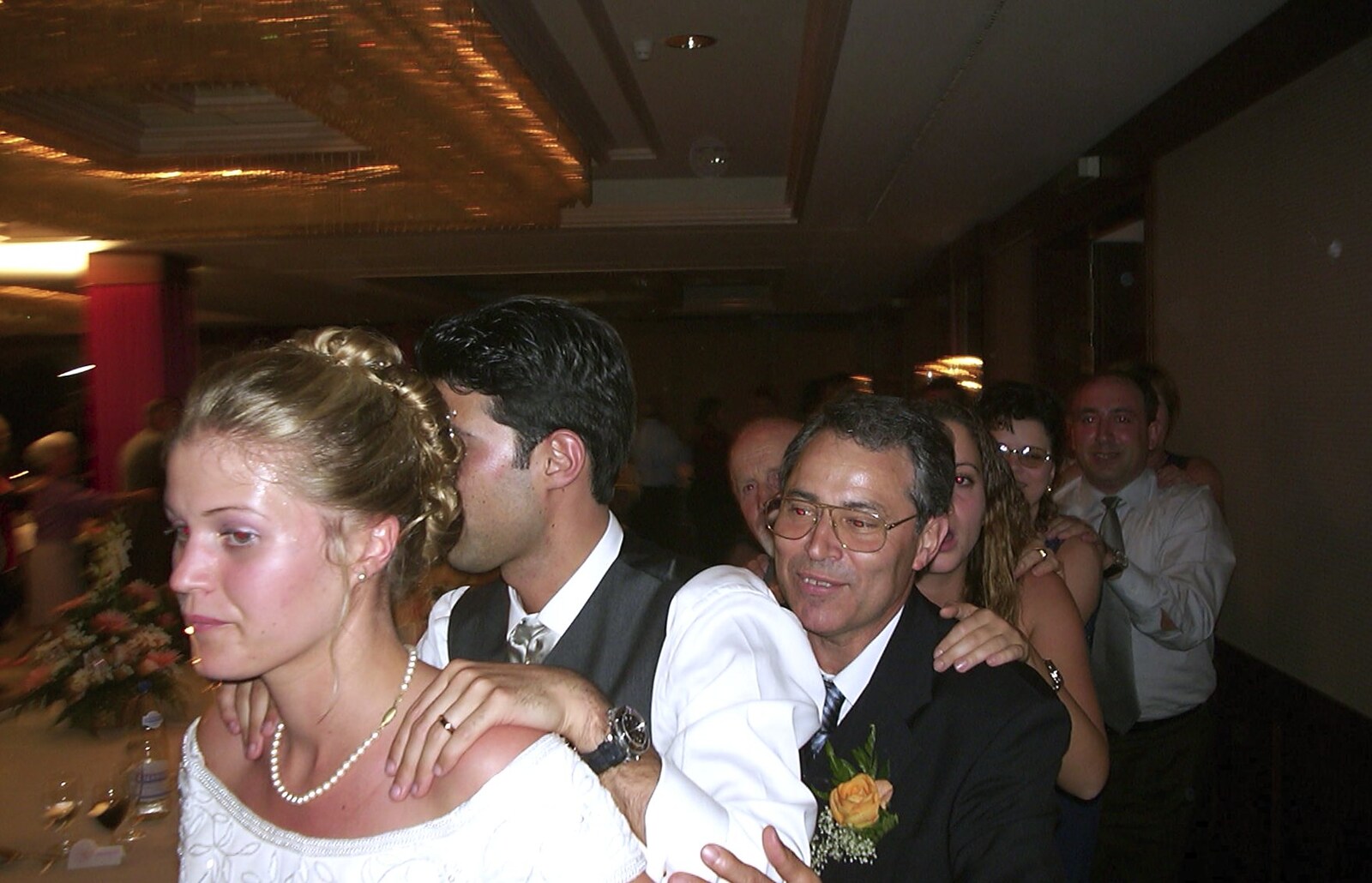 A conga breaks out from Elisa and Luigi's Wedding, Carouge, Geneva, Switzerland - 20th July 2001