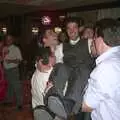 Luigi is hauled around, Elisa and Luigi's Wedding, Carouge, Geneva, Switzerland - 20th July 2001