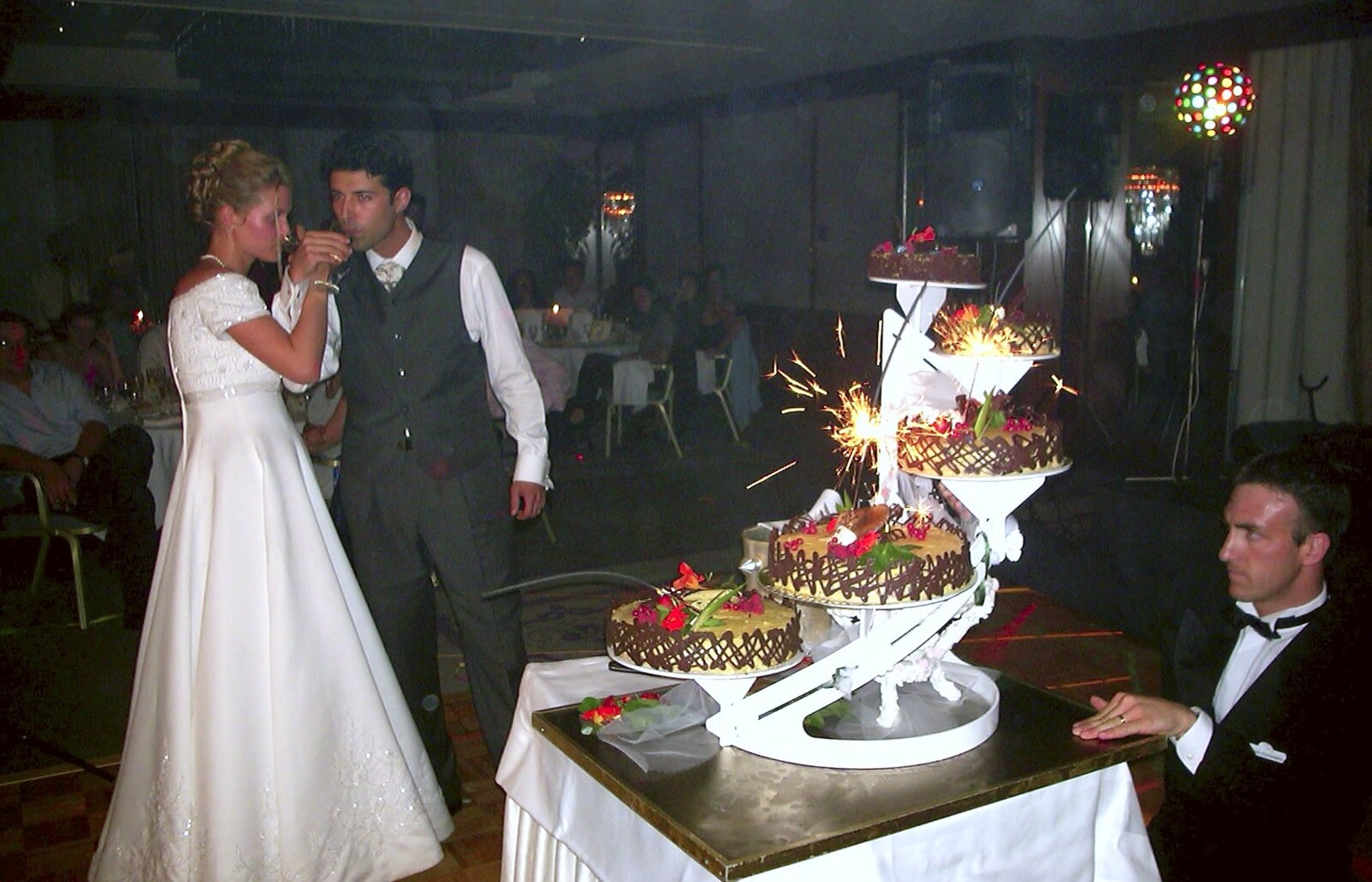 The sparkling cake from Elisa and Luigi's Wedding, Carouge, Geneva, Switzerland - 20th July 2001