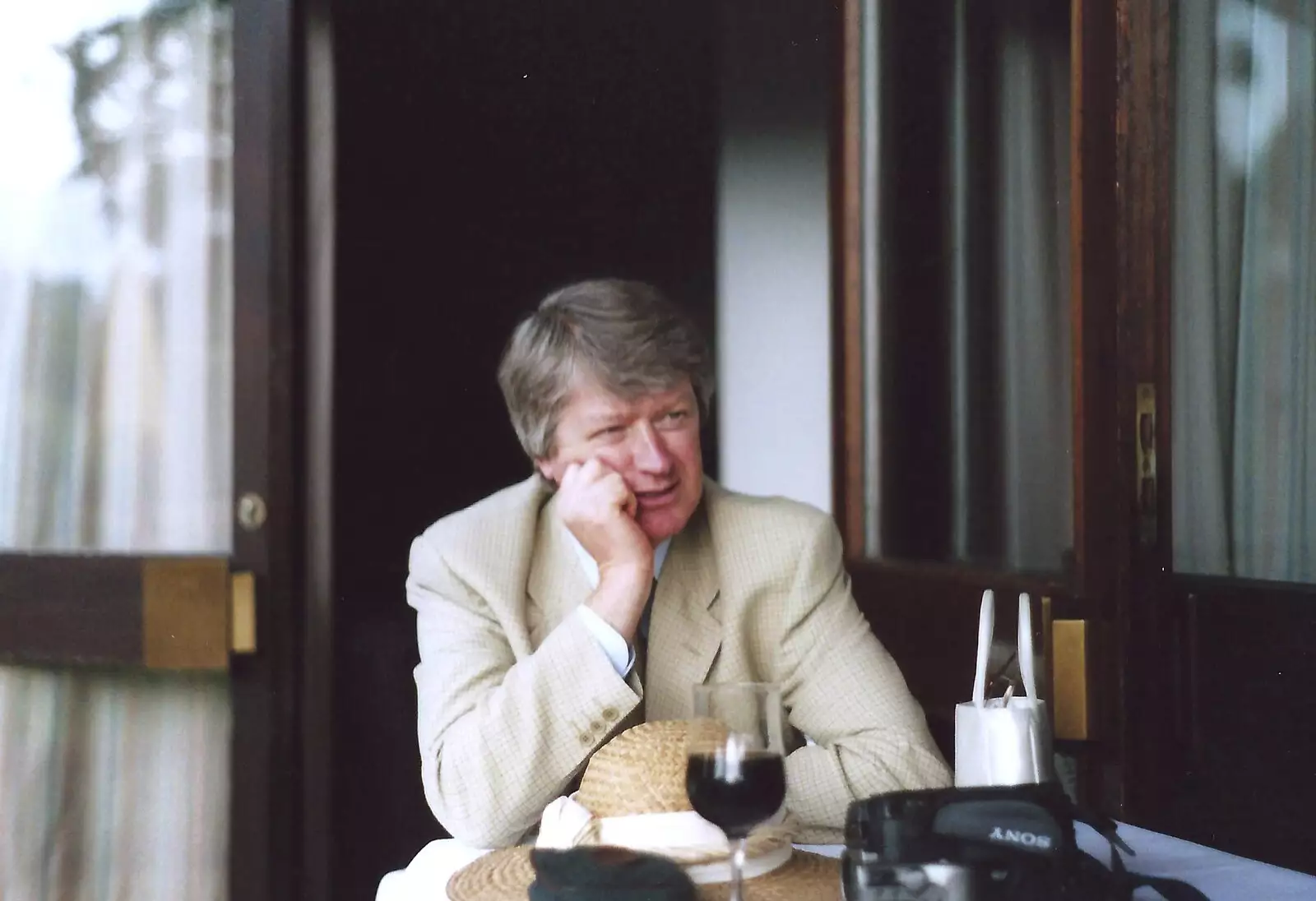 Neil sits around outside, from Elisa and Luigi's Wedding, Carouge, Geneva, Switzerland - 20th July 2001