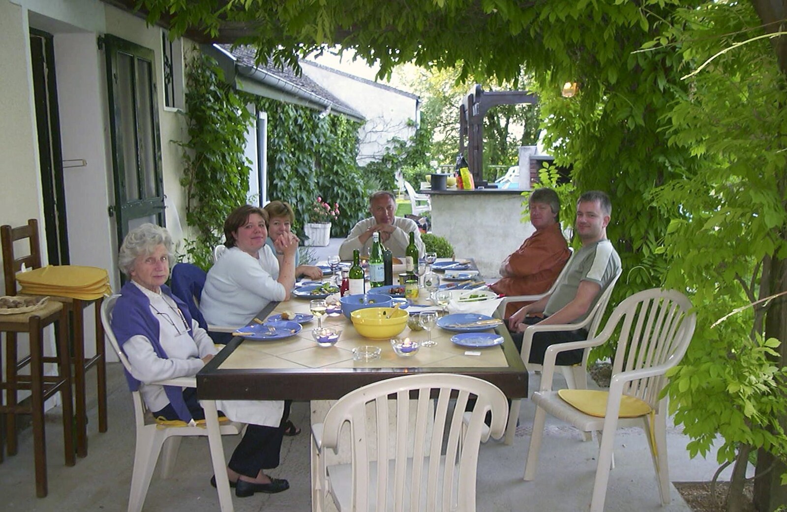 Nosher around the table from A Short Holiday in Chivres, Burgundy, France - 21st July 2001