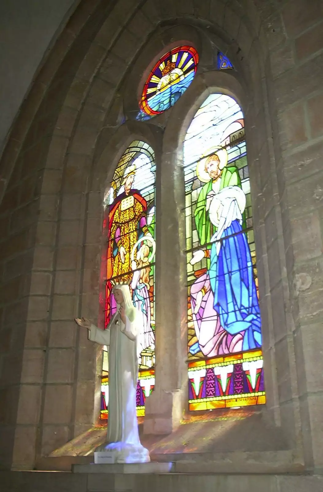 Some stained glass, from A Short Holiday in Chivres, Burgundy, France - 21st July 2001