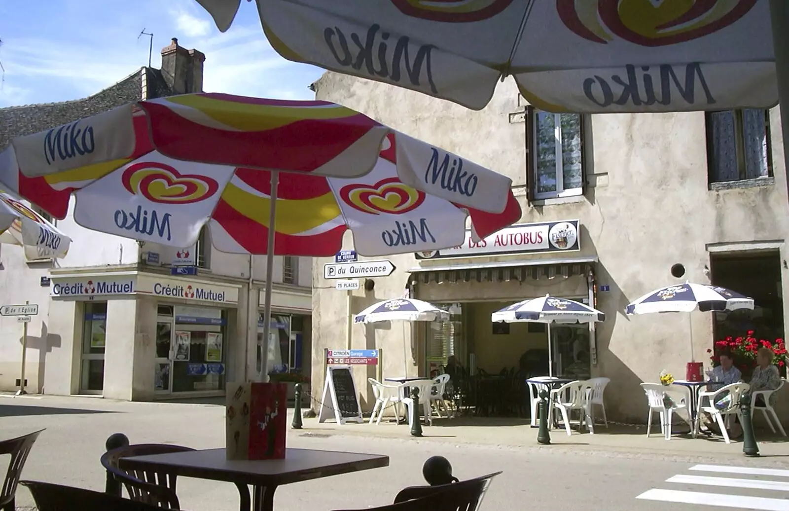 Bar-table parasols, from A Short Holiday in Chivres, Burgundy, France - 21st July 2001