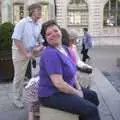 Sis on a stine seat, A Short Holiday in Chivres, Burgundy, France - 21st July 2001