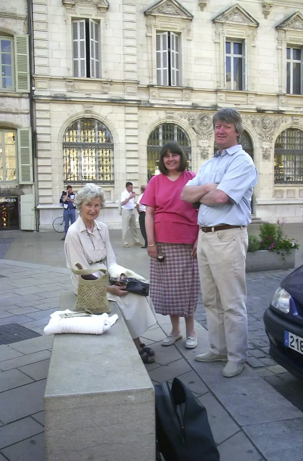 Grandmother sits down, from A Short Holiday in Chivres, Burgundy, France - 21st July 2001