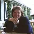 Sis with a glass of wine, A Short Holiday in Chivres, Burgundy, France - 21st July 2001