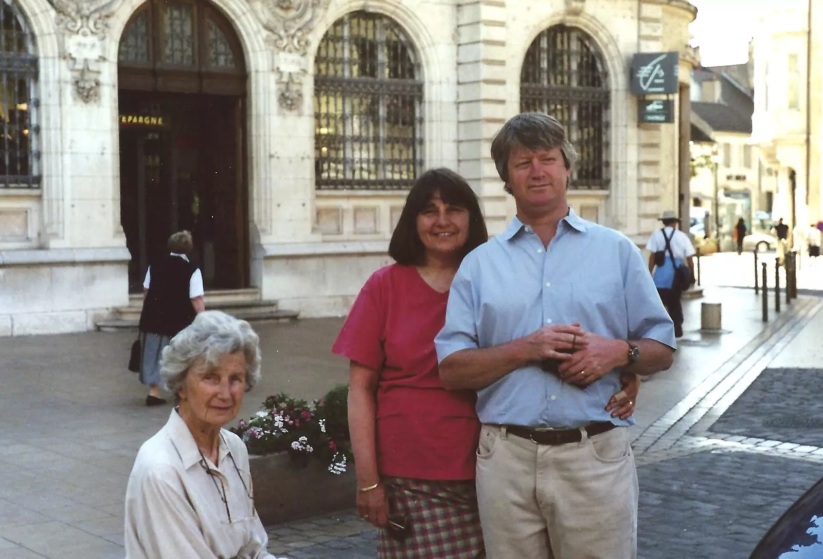 Grandmother, Caroline and Neil, from A Short Holiday in Chivres, Burgundy, France - 21st July 2001