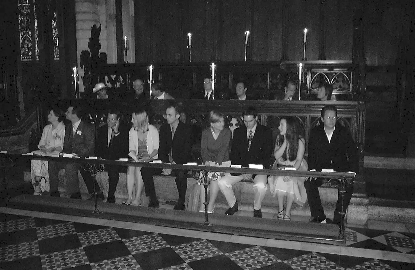 Wedding guests in the chapel choir, from Stef and Kath's 3G Lab Wedding, Ely, Cambridgeshire - 28th July 2001