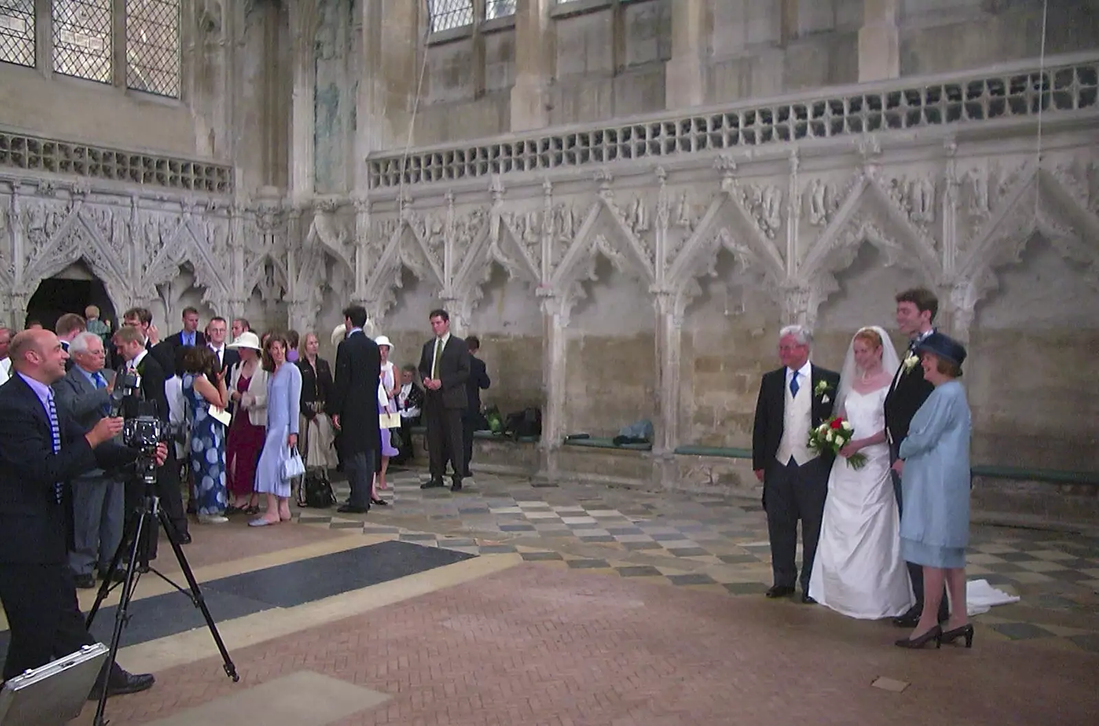 A weding photographer does his thing, from Stef and Kath's 3G Lab Wedding, Ely, Cambridgeshire - 28th July 2001