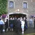 Guests assemble outside the Maltings, Stef and Kath's 3G Lab Wedding, Ely, Cambridgeshire - 28th July 2001