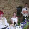 Stef and Kath's 3G Lab Wedding, Ely, Cambridgeshire - 28th July 2001, Stef's got a wig, and the best man has some boobs