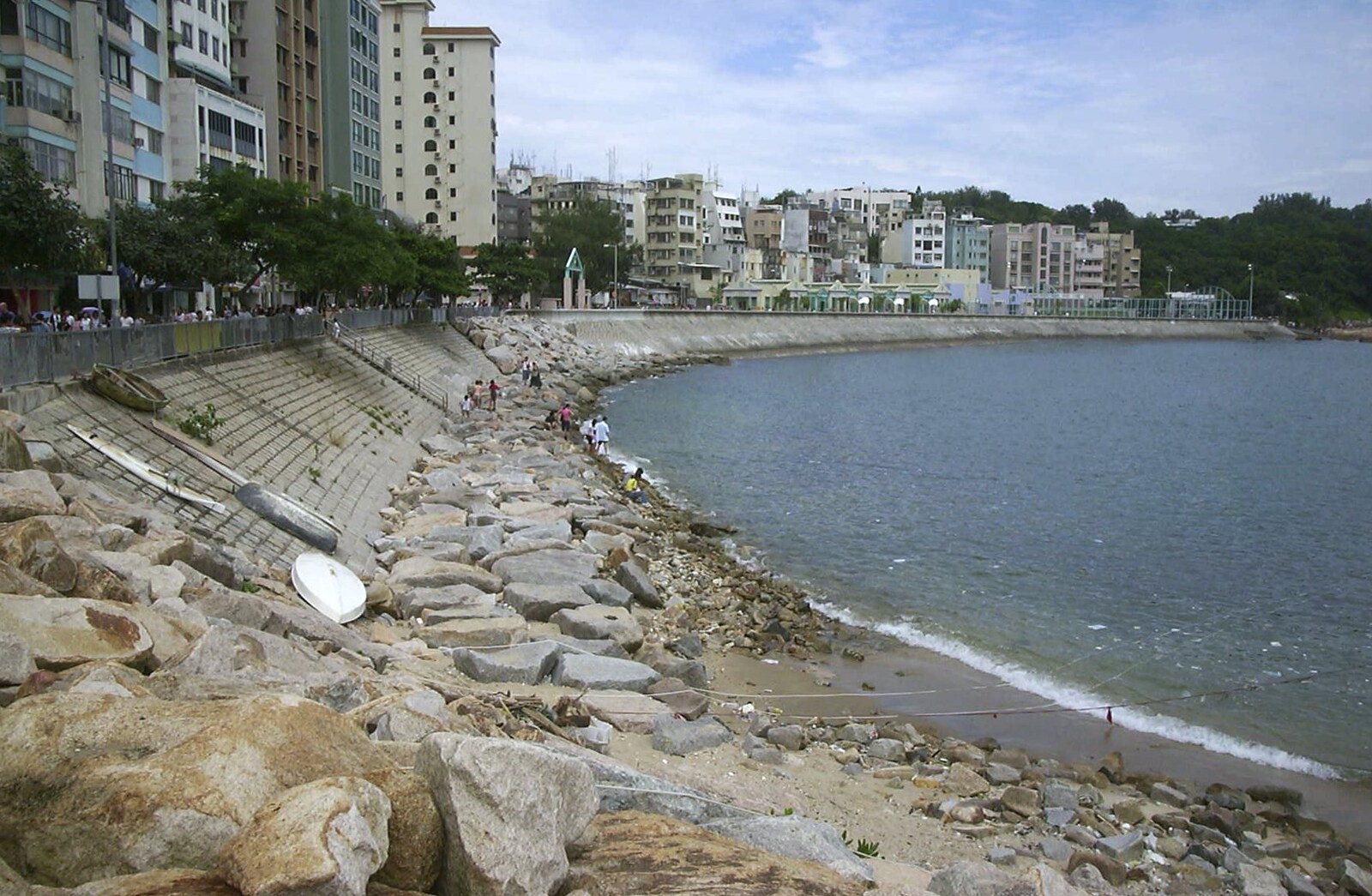 A Trip to Hong Kong, China - 11th August 2001: The sea wall at Stanley