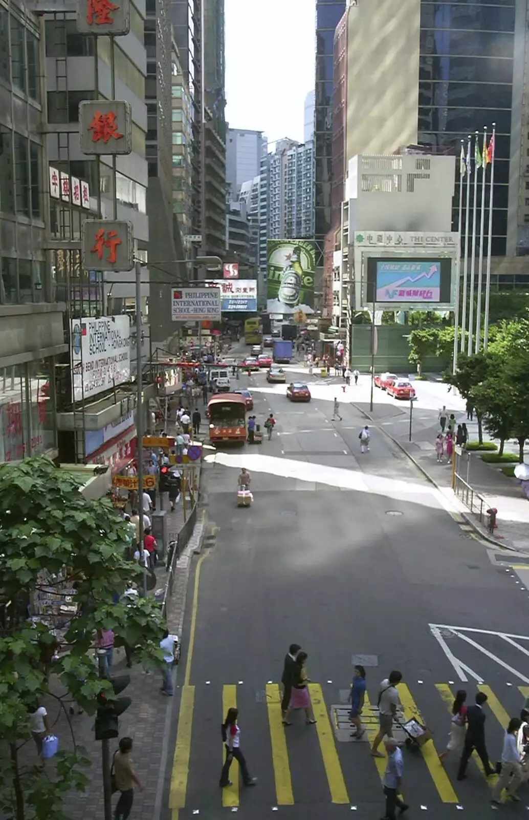 A yellow zebra crossing, from A Trip to Hong Kong, China - 11th August 2001