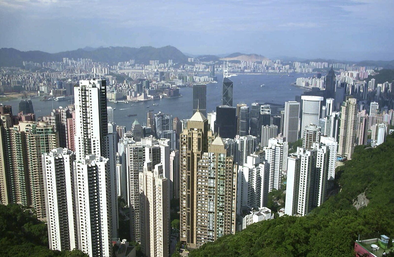 A Trip to Hong Kong, China - 11th August 2001: The classic view of Hong Kong from the top of Victoria Peak