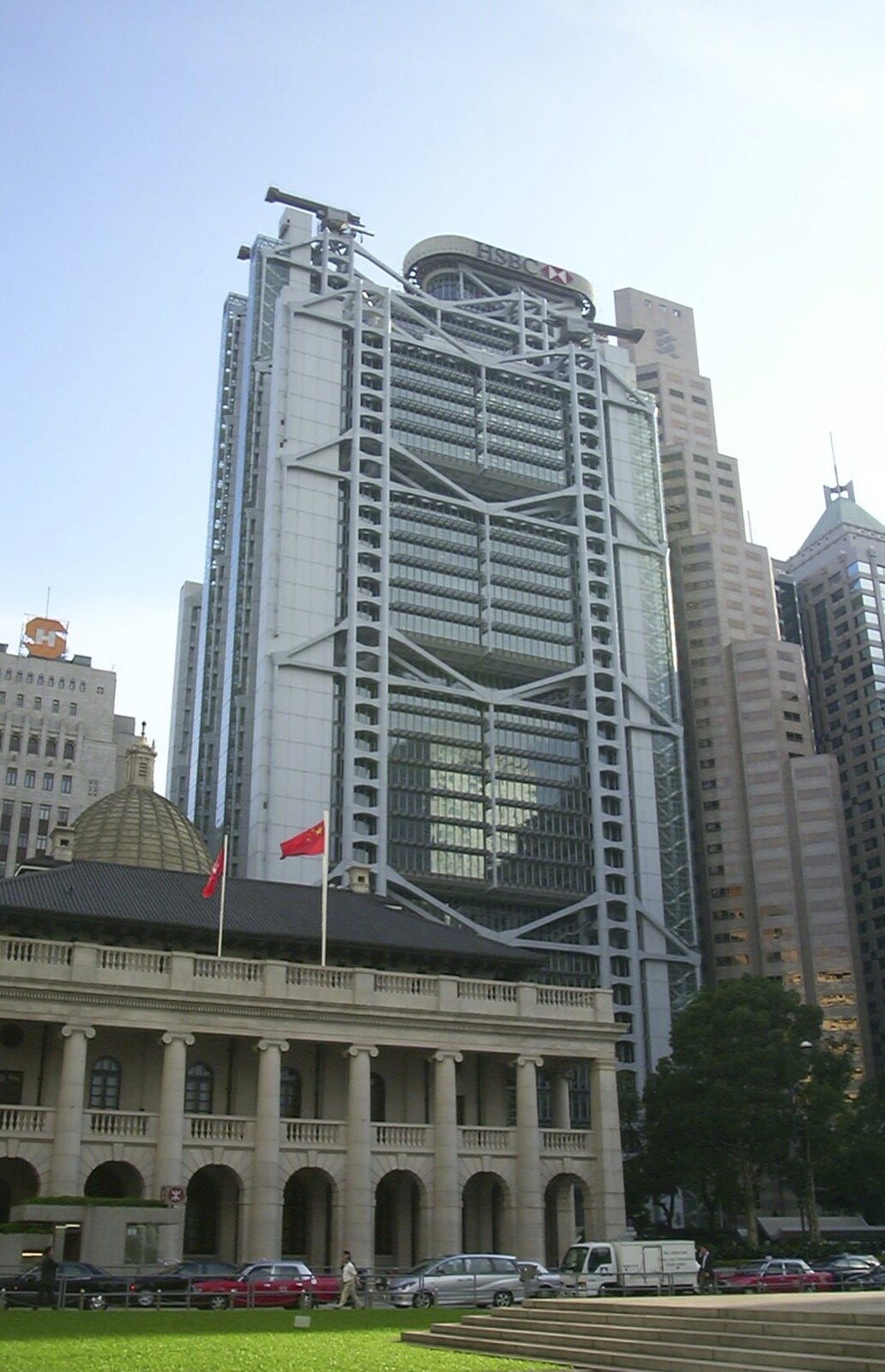 A Trip to Hong Kong, China - 11th August 2001: The back of the HSBC building and the Customs House