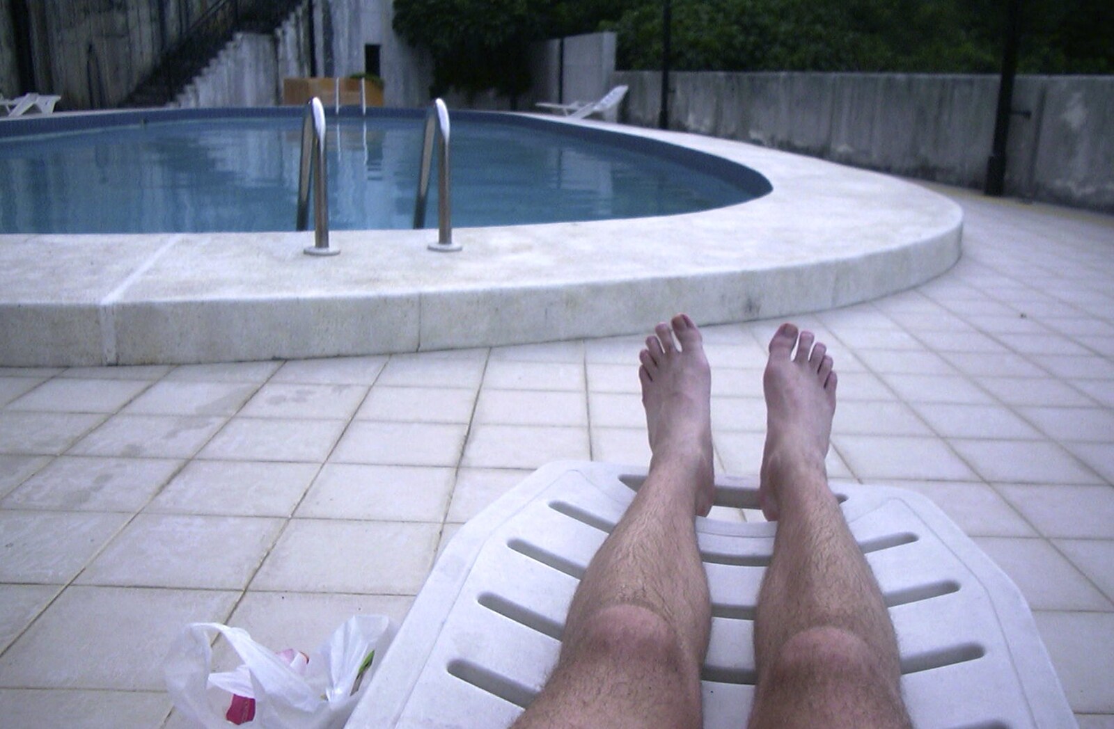 A Trip to Hong Kong, China - 11th August 2001: Nosher's legs by the swimming pool
