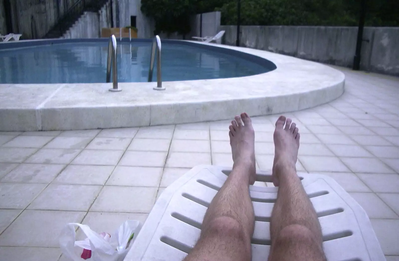 Nosher's legs by the swimming pool, from A Trip to Hong Kong, China - 11th August 2001