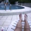 A Trip to Hong Kong, China - 11th August 2001, Nosher's legs by the swimming pool