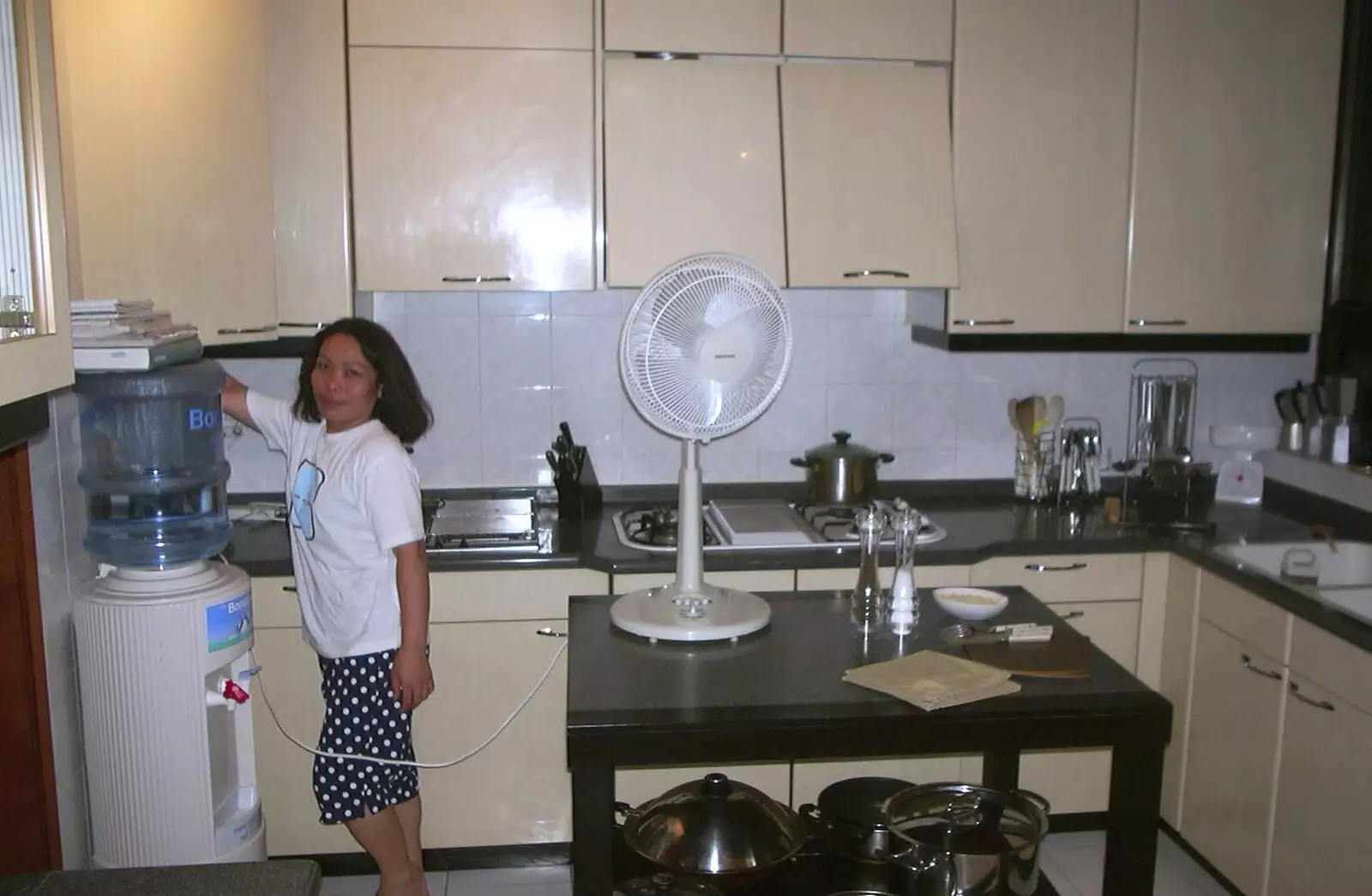 Josie, our Filipino maid, in the kitchen, from A Trip to Hong Kong, China - 11th August 2001