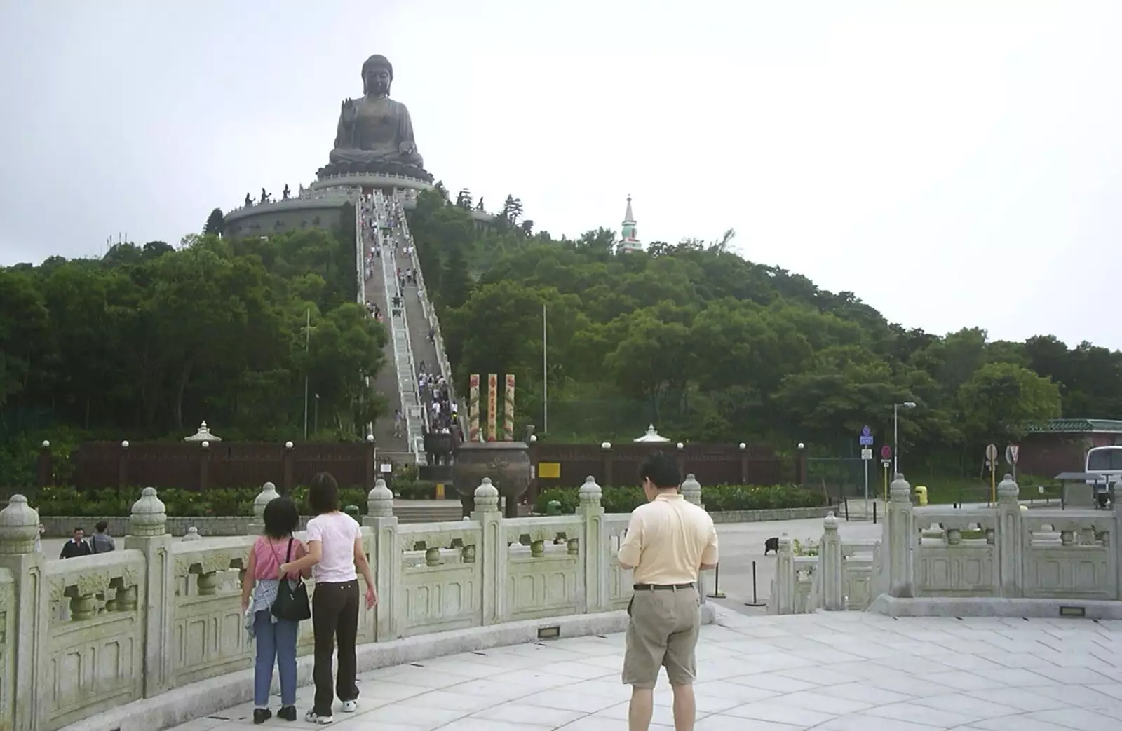 The long steps up to the Buddha, from Lantau Island and the Po Lin Monastery, Hong Kong, China - 14th August 2001