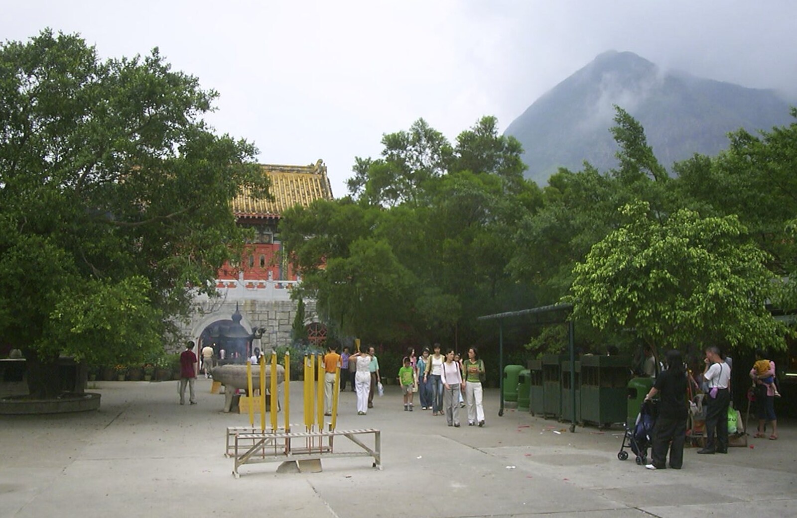Lantau Island and the Po Lin Monastery, Hong Kong, China - 14th August 2001: Massive incense candles