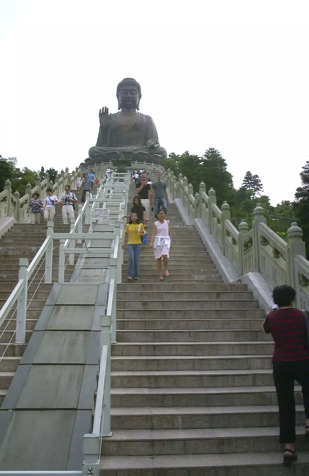 The many steps to Buddha, from Lantau Island and the Po Lin Monastery, Hong Kong, China - 14th August 2001