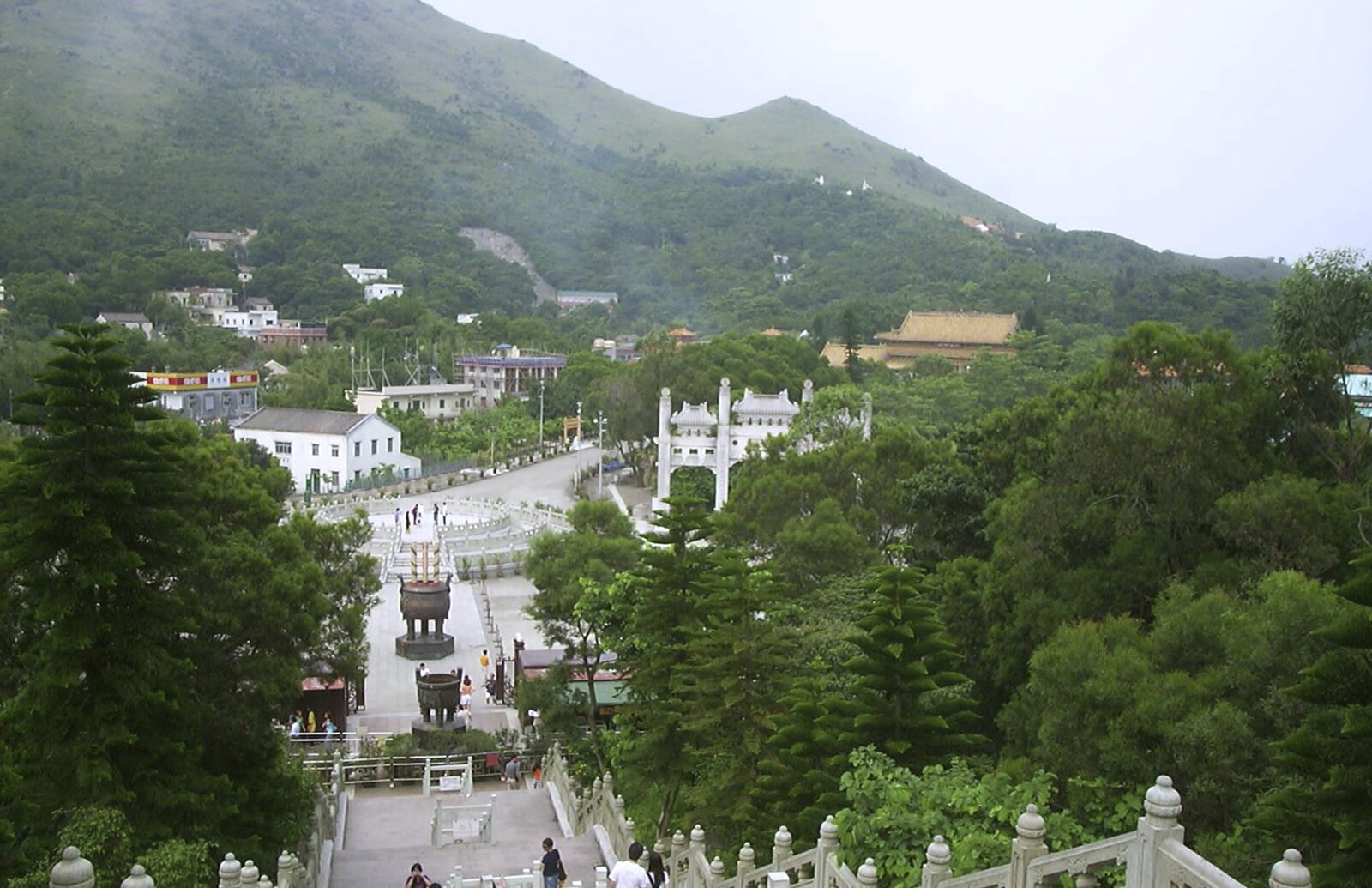 Lantau Island and the Po Lin Monastery, Hong Kong, China - 14th August 2001: The view from the top, overlooking Po Lin