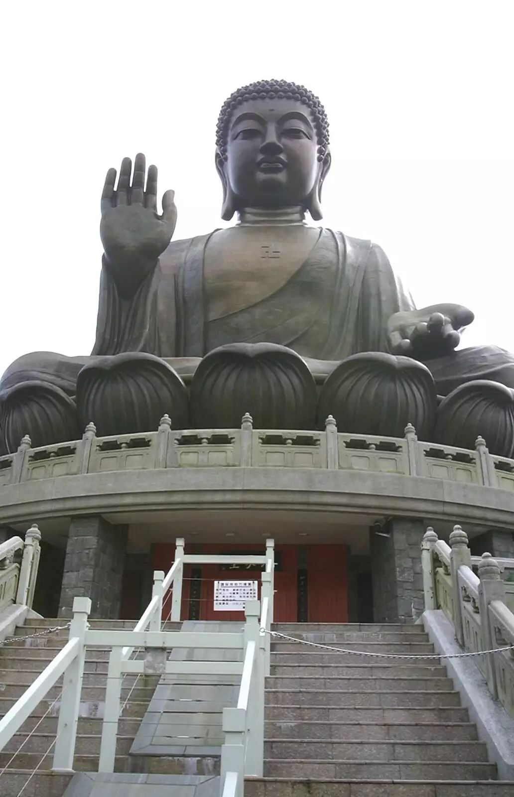 The Buddha at the top of the hill, from Lantau Island and the Po Lin Monastery, Hong Kong, China - 14th August 2001