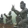 The statues make offerings to Buddha, Lantau Island and the Po Lin Monastery, Hong Kong, China - 14th August 2001