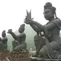 The statues make offerings to Buddha, Lantau Island and the Po Lin Monastery, Hong Kong, China - 14th August 2001