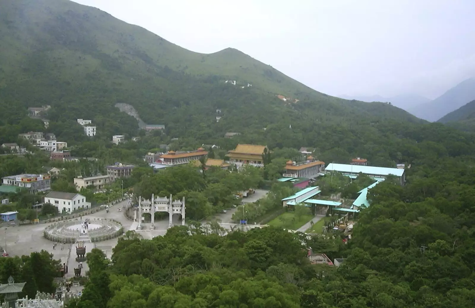 Another aerial view of the monastery, from Lantau Island and the Po Lin Monastery, Hong Kong, China - 14th August 2001